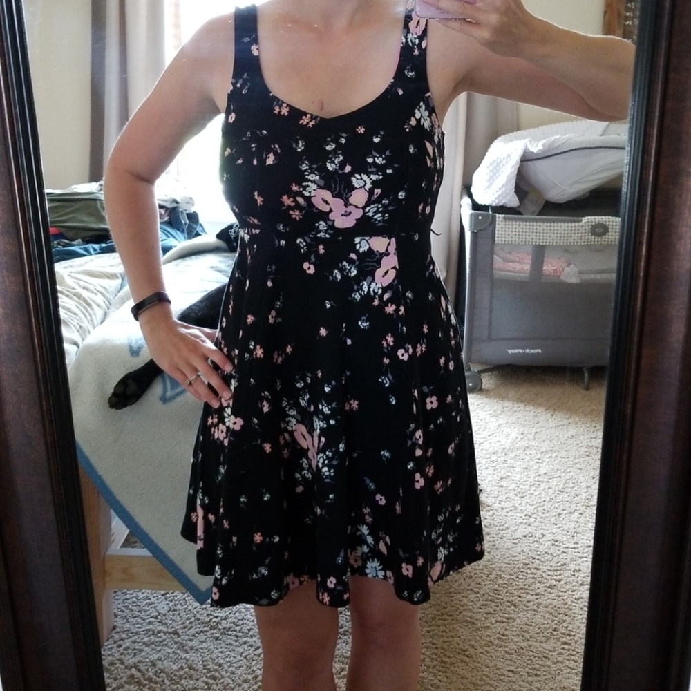 Black floral dress